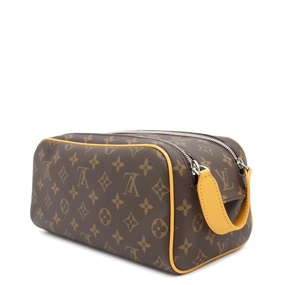 Louis Vuitton Monogram Macassar Shoulder Bag Dopp Brown Handbag